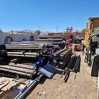 Drilling rods in SSA warehouse