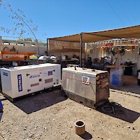 Generator (white) and welder (grey) in SSA warehouse